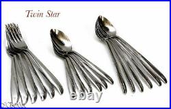 Stainless steel ONEIDA TWIN STAR FLATWARE SET iced tea spoons other servings