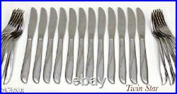 Stainless steel ONEIDA TWIN STAR FLATWARE SET iced tea spoons other servings