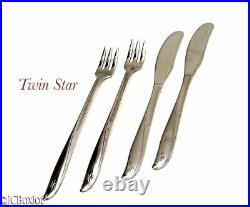 Stainless steel ONEIDA TWIN STAR FLATWARE Set service 4 w citrus seafood spoons