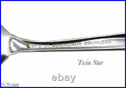 Stainless steel ONEIDA TWIN STAR FLATWARE Set service 4 w citrus seafood spoons