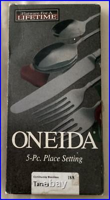 TARAZA Oneida Stainless 5 Piece Place Setting (s) Unused Vietnam Glossy Flatware