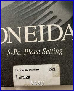 TARAZA Oneida Stainless 5 Piece Place Setting (s) Unused Vietnam Glossy Flatware