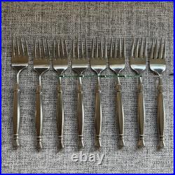 VINTAGE Oneida Act II Stainless Flatware Salad Forks Set of 8 Cube Mark
