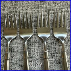 VINTAGE Oneida Act II Stainless Flatware Salad Forks Set of 8 Cube Mark