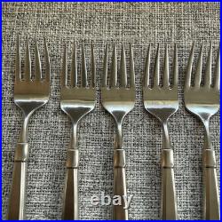 VINTAGE Oneida Act II Stainless Flatware Salad Forks Set of 8 Cube Mark