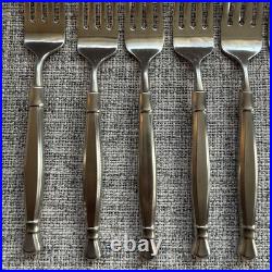 VINTAGE Oneida Act II Stainless Flatware Salad Forks Set of 8 Cube Mark