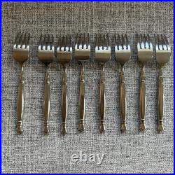 VINTAGE Oneida Act II Stainless Flatware Salad Forks Set of 8 Cube Mark
