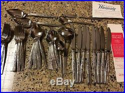 VINTAGE Wm A Rogers Oneida Stainless Flatware Service for 8 Plus Serving Spanada