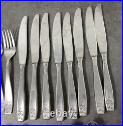 VNTG Oneida FLORENCE Stainless Flatware SERVICE for 8 Silveware Lot 40 Pieces