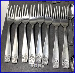 VNTG Oneida FLORENCE Stainless Flatware SERVICE for 8 Silveware Lot 40 Pieces