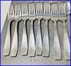 VNTG Oneida FLORENCE Stainless Flatware SERVICE for 8 Silveware Lot 40 Pieces