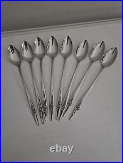 VTG ONEIDA Oneidacraft Deluxe Stainless Flatware Lasting Rose 79 Pieces WithTray