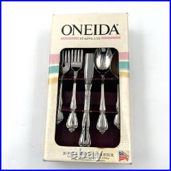 VTG Oneida Arbor Rose True Song 20 Pc Flatware Silverware Set for 4 Forks Spooon
