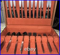 VTG Oneida Community Satinique Stainless Flatware 70's See Pics 72 Pieces