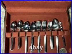 VTG Oneida Community Satinique Stainless Flatware 70's See Pics 72 Pieces