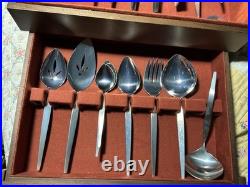 VTG Oneida Community Satinique Stainless Flatware 70's See Pics 72 Pieces