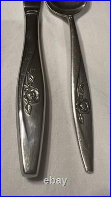 VTG Oneida Craft Deluxe Lasting Rose Stainless Flatware Service for 12 72+ pcs