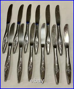 VTG Oneida Craft Deluxe Lasting Rose Stainless Flatware Service for 12 72+ pcs