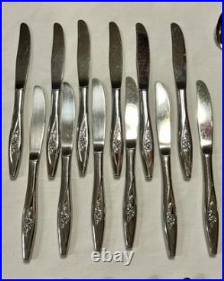 VTG Oneida Craft Deluxe Lasting Rose Stainless Flatware Service for 12 72+ pcs