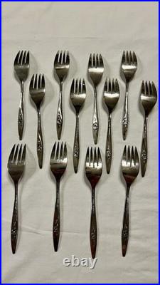 VTG Oneida Craft Deluxe Lasting Rose Stainless Flatware Service for 12 72+ pcs