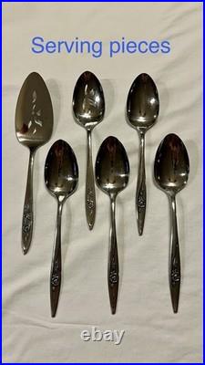 VTG Oneida Craft Deluxe Lasting Rose Stainless Flatware Service for 12 72+ pcs