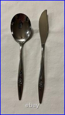 VTG Oneida Craft Deluxe Lasting Rose Stainless Flatware Service for 12 72+ pcs
