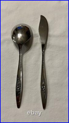 VTG Oneida Craft Deluxe Lasting Rose Stainless Flatware Service for 12 72+ pcs