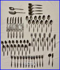 VTG Oneida Craft Deluxe Lasting Rose Stainless Flatware Service for 12 72+ pcs