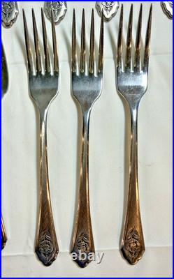 VTG Oneida Silverware SENTIMENTAL ROSE Stainless Rogers Premier 19 Piece Set