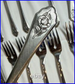 VTG Oneida Silverware SENTIMENTAL ROSE Stainless Rogers Premier 19 Piece Set