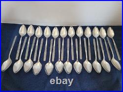 VTG SSS Oneida Montage Stainless Flatware Floral Black Embossed 79 Piece Set