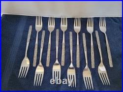 VTG SSS Oneida Montage Stainless Flatware Floral Black Embossed 79 Piece Set