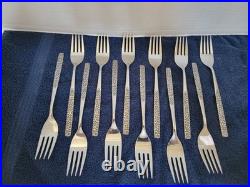 VTG SSS Oneida Montage Stainless Flatware Floral Black Embossed 79 Piece Set