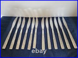 VTG SSS Oneida Montage Stainless Flatware Floral Black Embossed 79 Piece Set