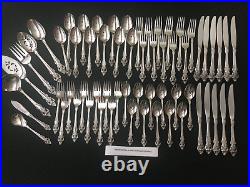 Very Nice 62 Pcs Serves 11 Cherbourg Oneida Community Stainless 7 Hostess No S&H