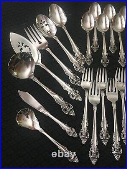 Very Nice 62 Pcs Serves 11 Cherbourg Oneida Community Stainless 7 Hostess No S&H