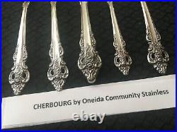 Very Nice 62 Pcs Serves 11 Cherbourg Oneida Community Stainless 7 Hostess No S&H