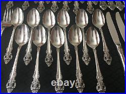 Very Nice 62 Pcs Serves 11 Cherbourg Oneida Community Stainless 7 Hostess No S&H