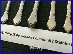 Very Nice! 68 Pcs! Serves 12 Oneida Satinique Community Stainless w8 Hostess