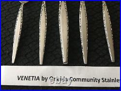 Very Nice! 84 Pcs! Serves 12 Venetia Oneida Community Stainless 8 Hostess 26 T's