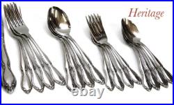 Very nice set lot ONEIDA STAINLESS STEEL FLATWARE HERITAGE pattern 40 pc