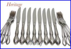 Very nice set lot ONEIDA STAINLESS STEEL FLATWARE HERITAGE pattern 40 pc
