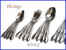 Very nice set lot ONEIDA STAINLESS STEEL FLATWARE HERITAGE pattern 40 pc