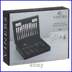 Viners Eden 18/10 Stainless Steel 44 Piece Cutlery Set Wooden Canteen Giftbox