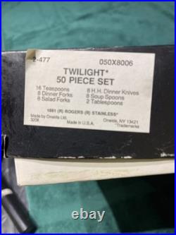 Vintage 1881 Rodgers Stainless Steel Twilight Oneida LTD 50 Piece Flatwear Set