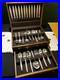 Vintage 1969 Oneida community silverware 68pc Tangier Set with wood case