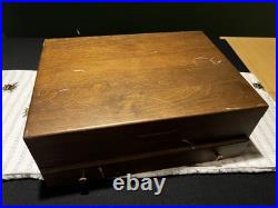Vintage 1969 Oneida community silverware 68pc Tangier Set with wood case