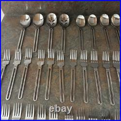 Vintage 1970's Oneida 18/10 Silver Flatware Rare Open Handle 71 Total Pieces