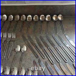 Vintage 1970's Oneida 18/10 Silver Flatware Rare Open Handle 71 Total Pieces