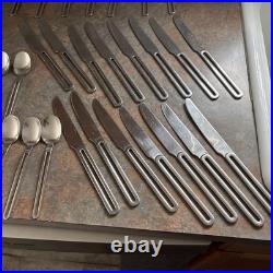 Vintage 1970's Oneida 18/10 Silver Flatware Rare Open Handle 71 Total Pieces Vintage 1970's Oneida 18/10 Silver Flatware Rare Open Handle 71 Total Pieces